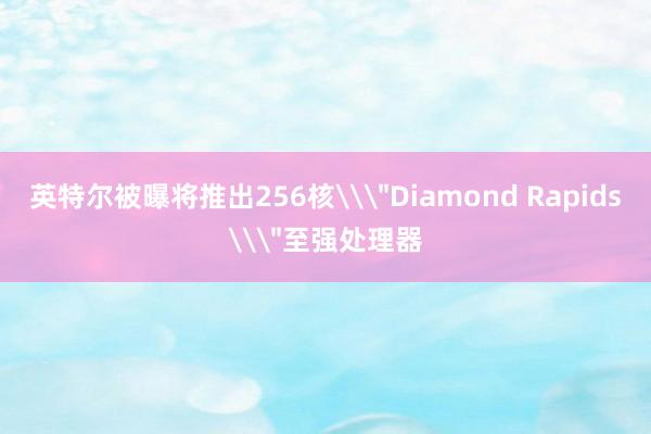 英特尔被曝将推出256核\＂Diamond Rapids\＂至强处理器