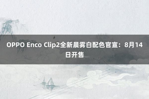 OPPO Enco Clip2全新晨雾白配色官宣：8月14日开售