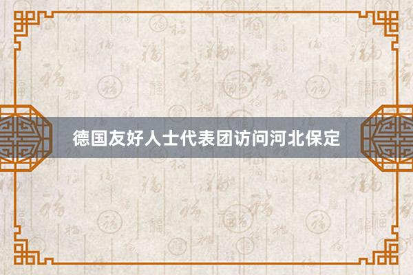 德国友好人士代表团访问河北保定