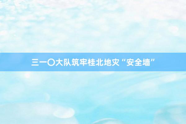 三一〇大队筑牢桂北地灾“安全墙”