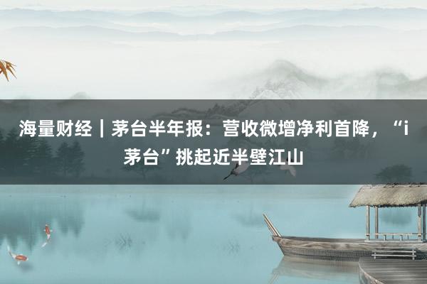 海量财经｜茅台半年报：营收微增净利首降，“i茅台”挑起近半壁江山