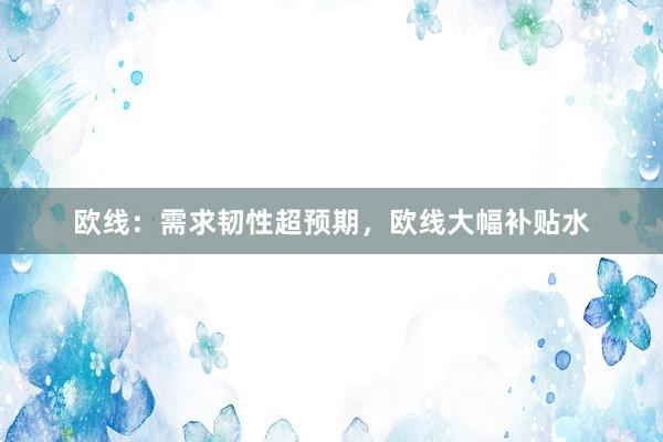 欧线:需求韧性超预期,欧线大幅补贴水