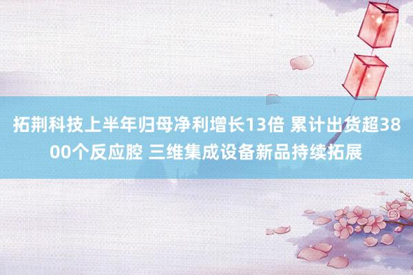 拓荆科技上半年归母净利增长13倍 累计出货超3800个反应腔 三维集成设备新品持续拓展