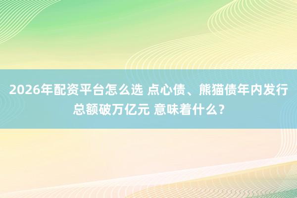 2026年配资平台怎么选 点心债、熊猫债年内发行总额破万亿元 意味着什么？