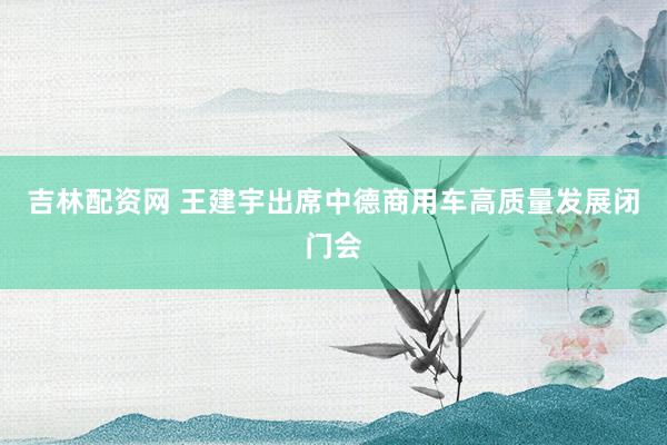 吉林配资网 王建宇出席中德商用车高质量发展闭门会
