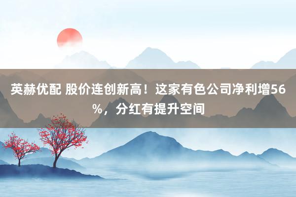 英赫优配 股价连创新高！这家有色公司净利增56%，分红有提升空间