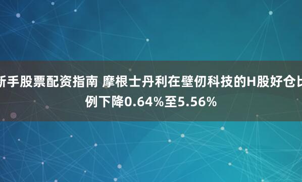 新手股票配资指南 摩根士丹利在壁仞科技的H股好仓比例下降0.64%至5.56%